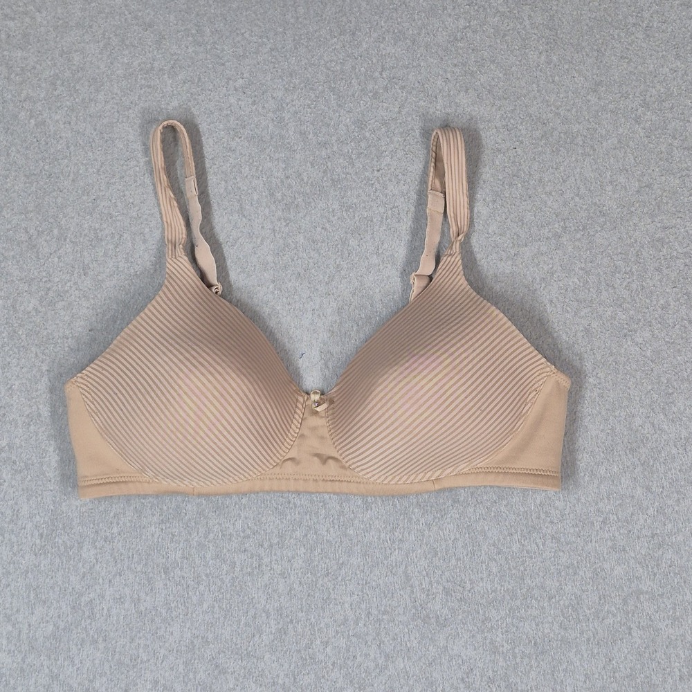 Vanity Fair Women Bra 38C Beige Striped Adjustable Lightly Lined